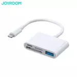 Adaptador OTG JOYROOM S-H142 Lightning vers USB2.0 + SD + TF + Lightning Blanco